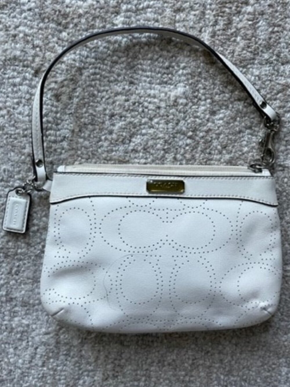 Coach Signature perforated Leather Wristlet